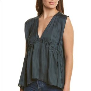 🆕 Halston Heritage | Cinched Deep V Top Blouse S